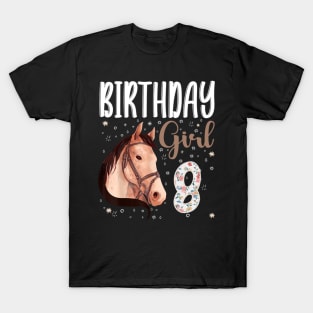 Horse Animal Lovers 8th Birthday Girl T-Shirt